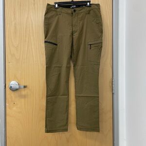 Men's Khaki Cargo Pants with Zipper Pockets
